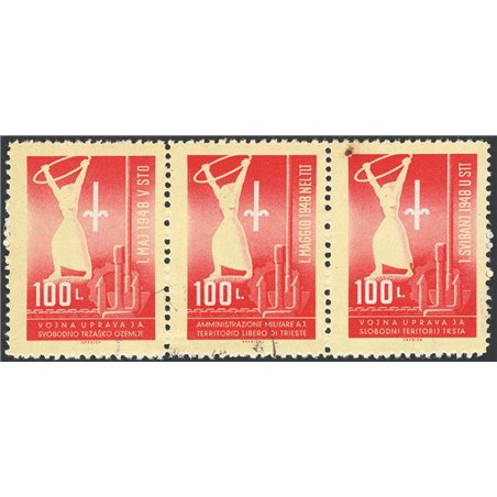 1948 Trieste B 1° Maggio il trittico serie n° 1/3 Cat. € 180 (U)