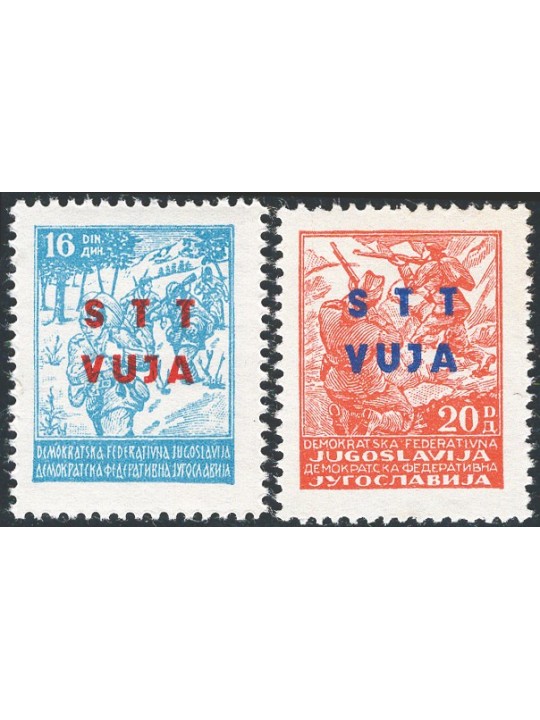 1949 Trieste B Soggetti vari serie n° 7/16 Cert. CiBaFil Cat. € 230 (**)