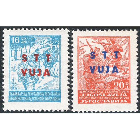 1949 Trieste B Soggetti vari serie n° 7/16 Cert. CiBaFil Cat. € 230 (**)