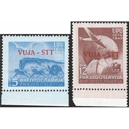 1949 Trieste B 75° Anniv. dell'U.P.U. serie n° 17/18 Cat. € 70 (**)