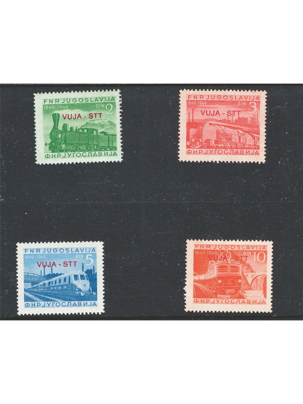 1950 Trieste B Railways series no. 19/22 Cat. €90 (**)