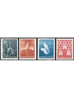 1951 Trieste B Domestic Animals (4 denominations) series no. 35/36 with altered colours Cat. € 90 (**)