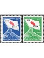1951 Trieste B Yugoslavia “Red Cross” series overprinted “STT VUJA” series no. 39/40 Cert. Biondi Cat. € 800 (**)