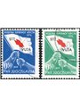 1948 Trieste B Jugoslavia serie “Croce rossa” soprast. “STT VUJA” serie n° 39/40 Cert. Biondi Cat. € 750 (U)