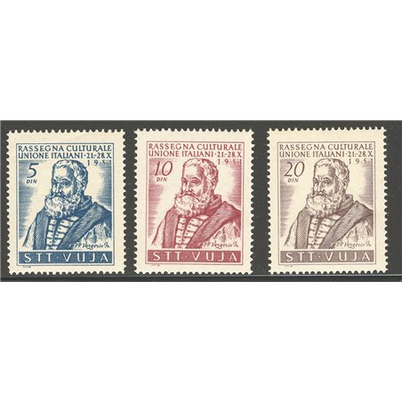 1951 Trieste B Festival della cultura serie n° 41/43 Cat. € 35 (**)