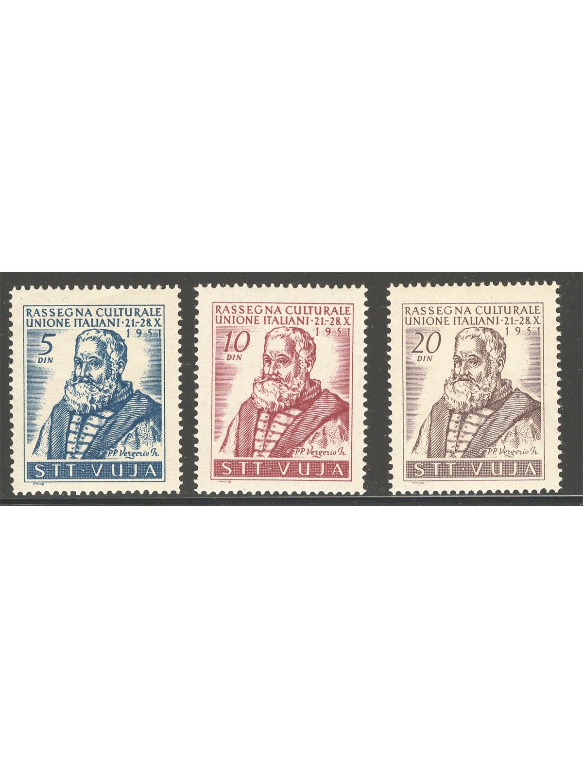 1951 Trieste B Festival della cultura serie n° 41/43 Cat. € 35 (**)
