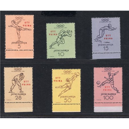1952 Trieste B Helsinki Olympics series no. 56/61 CiBaFil Cert. Cat. € 300 (**)