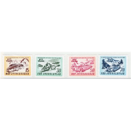 1953 Trieste B Corse automobilistiche serie n° 85/88 Cat. € 50 (**)