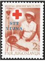 1953 Trieste B Croce rossa 2 d. bruno e rosso bruno con doppia croce rossa n° 93a Cert. CiBaFil Cat. € 250 (**)