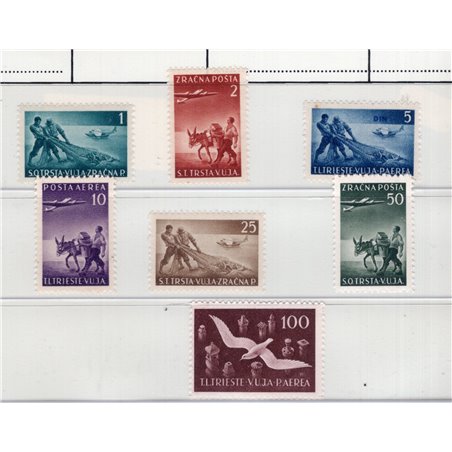 1953 Trieste B P.A. soggetti vari serie n° 3/9 Cat. € 180 (**)