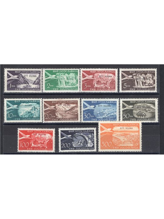 1953 Trieste B P.A. Definitive series no. 21/31 CiBaFil cert. Cat. € 220 (**)