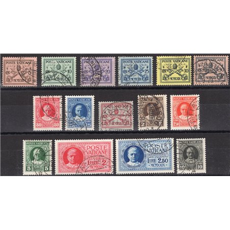 Vatican 1929 Reconciliation series no. 1/13 + Ex 1/2 Cat. €100 (U)