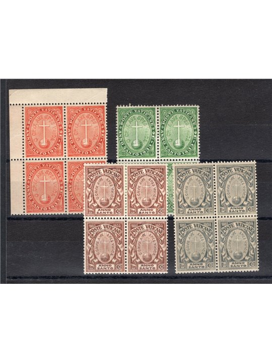 Vaticano 1933 Anno Santo serie n° 15/18 in quartina Cert. CiBaFil Cat. € 750+ (**)