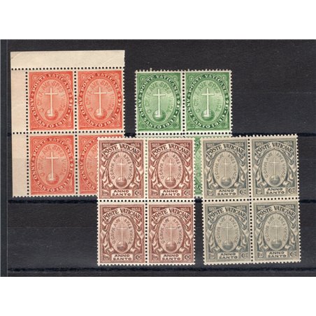 Vaticano 1933 Anno Santo serie n° 15/18 in quartina Cert. CiBaFil Cat. € 750+ (**)
