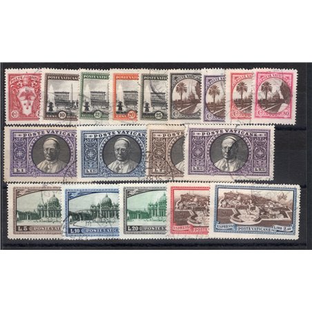 Vaticano 1933 Giardini e Medaglioni serie n° 19/34 + Ex n° 3/4 Cat. € 190 (U)