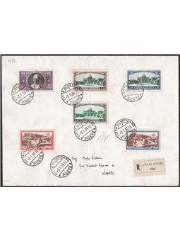 Vatican 3/1/1934 Two registered letters from the Vatican to Naples franked with the ‘Gardens and Medallions’ series. On the reve