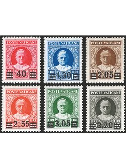 Vaticano 1934 Provvisoria serie n° 35/40 Cert. CiBaFil Cat. € 2.000 (*)