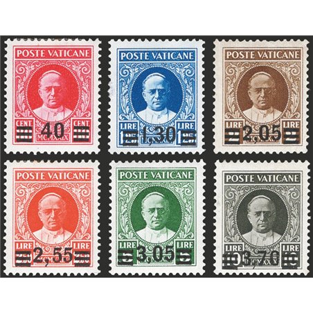 Vatican 1934 Provisional series no. 35/40 CiBaFil Cert. Cat. €2,000 (*)