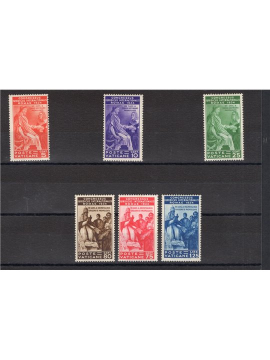 Vaticano 1935 Congresso Giuridico serie n° 41/46 Cert. Biondi Cat. € 1.200 (**)