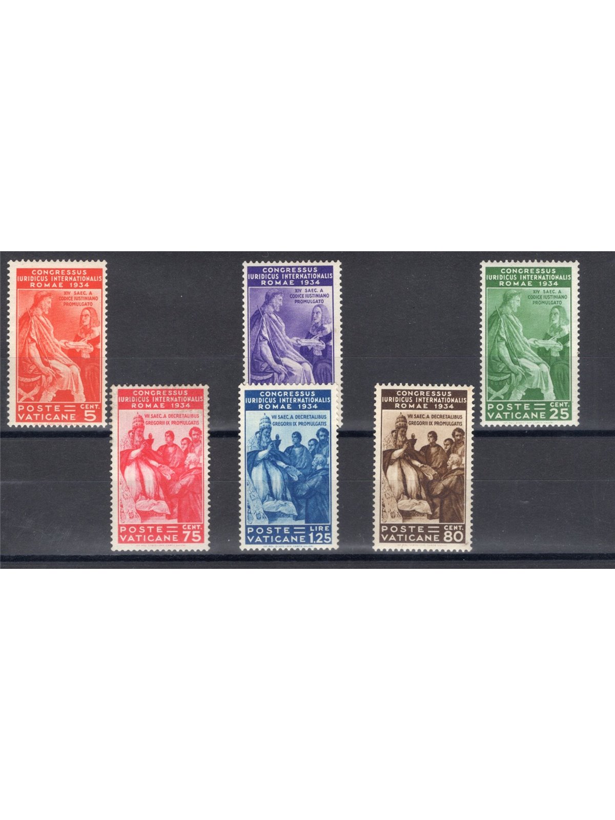 Vaticano 1935 Congresso Giuridico serie n° 41/46 Cat. € 400 (*)