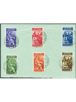 Vaticano 1935 Congresso Giuridico su ampio frammento di busta serie n° 41/46 Cat. € 275