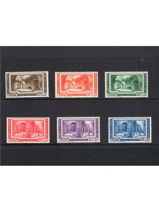 Vatican 1938 Christian Archaeology series no. 55/60 CiBaFil certified Cat. € 225 (**)