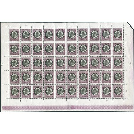Vaticano 1933 Medaglioncini in fogli da 50 per i valori da 1 £ 1,25 £ 2 £ e 2,75 £ più il mezzo foglio da 50 pezzi del 5 c. emes