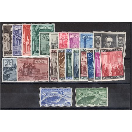 Vaticano 1949 Annata completa serie n° 122/39 + P.A. 18/19 Cat. € 399 (**)