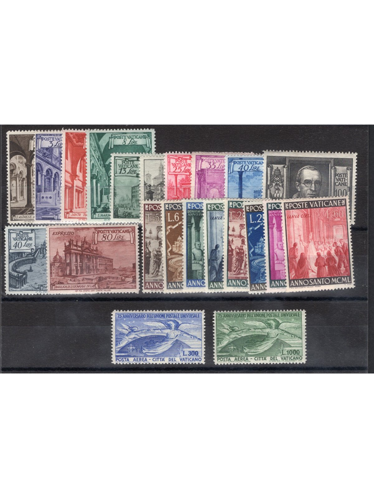 Vaticano 1949 Annata completa serie n° 122/39 + P.A. 18/19 Cat. € 399 (**)