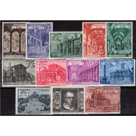 Vaticano 1949 Basiliche serie n° 122/31 + Ex 11/12 Cat. € 170 (**)
