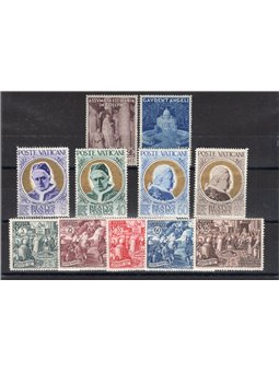 Vaticano 1951 Annata completa serie n° 143/53 Cat. € 172 (**)