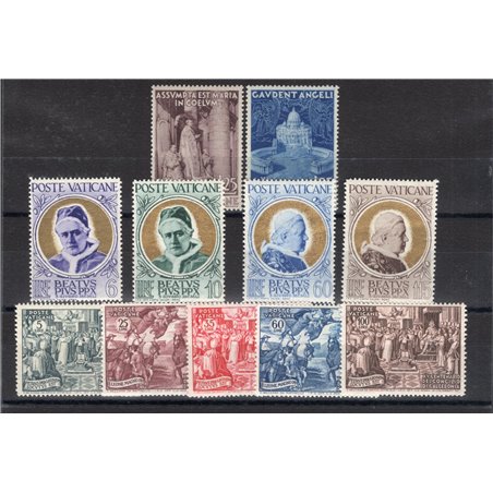 Vatican 1951 Complete Year series no. 143/53 Cat. €172 (**)