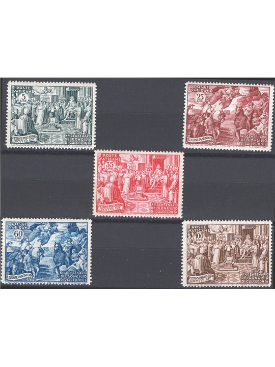 Vaticano 1951 Calcedonia serie n° 149/53 Cat. € 112 (**)