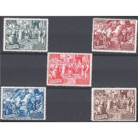 Vaticano 1951 Calcedonia serie n° 149/53 Cat. € 112 (**)