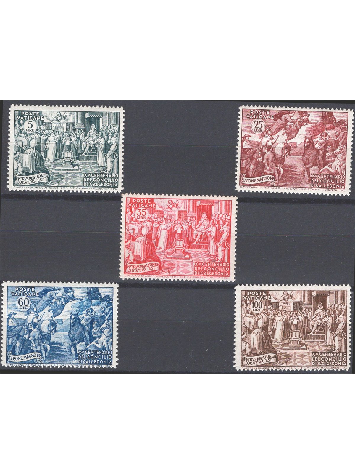 Vatican 1951 Chalcedon series no. 149/53 Cat. €112 (**)