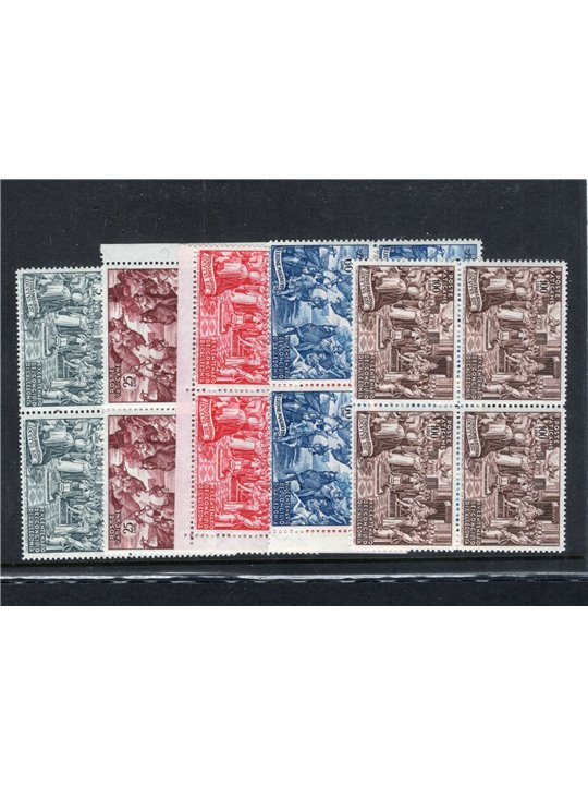 Vatican 1951 Chalcedon in block of four series no. 149/53 Cat. €450++ (**)