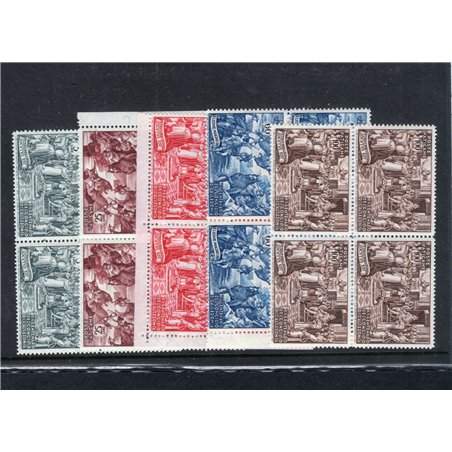 Vatican 1951 Chalcedon in block of four series no. 149/53 Cat. €450++ (**)