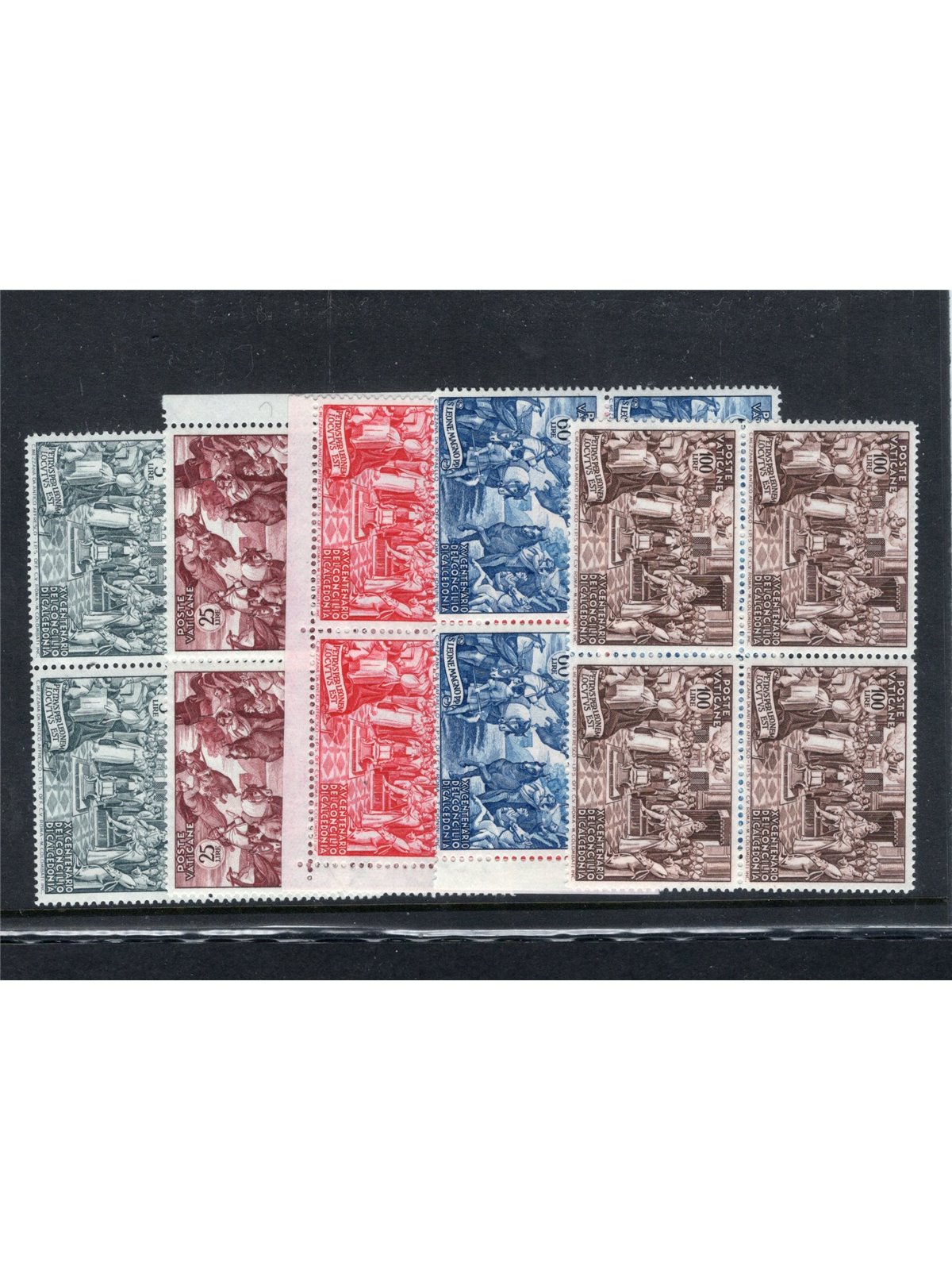 Vatican 1951 Chalcedon in block of four series no. 149/53 Cat. €450++ (**)