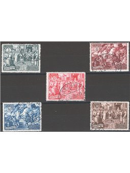 Vaticano 1951 Calcedonia serie n° 149/53 Cat. € 80 (U)