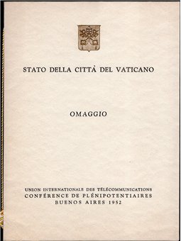 Vaticano 1952 Folder Ufficiale della Conferenza di Buenos Aires Omaggio Delegati