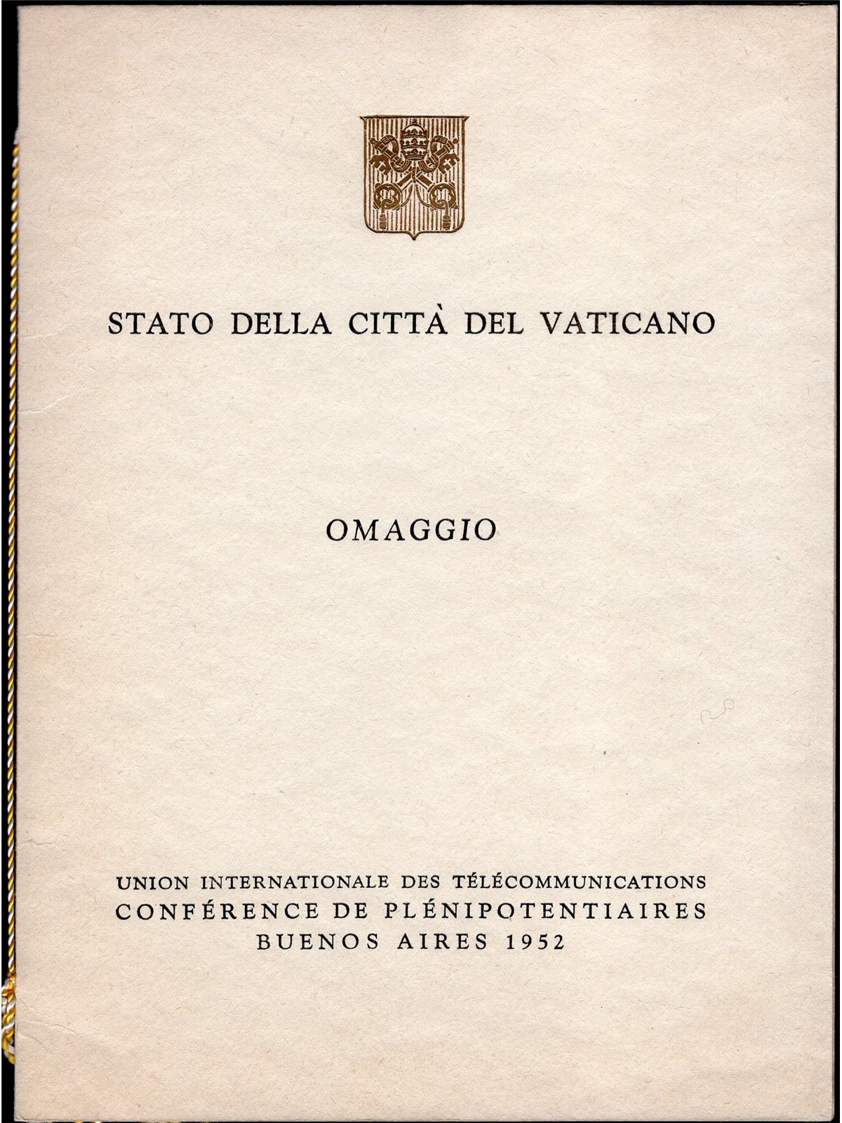 Vatican 1952 Official Folder of the Buenos Aires Conference – Delegates’ Gift