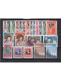 Vatican 1953 Complete year with P.A. series no. 156/73 + P.A. 22/23 Cat. € 241 (**)
