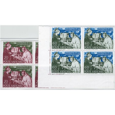 Vaticano 1953 S. Bernardo in quartina serie n° 171/72 Cat. € 44+ (**)