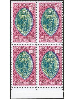 Vaticano 1953 Pier Lombardo in quartina n° 173 Cat. € 240+ (**)