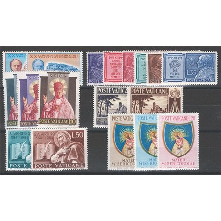 Vaticano 1954 Annata completa n° 174/91 Cat. € 67 (**)