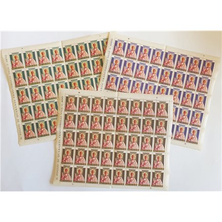 Vatican 1954 Pius X sheet series nos. 182/84 Cat. €400+ (**)