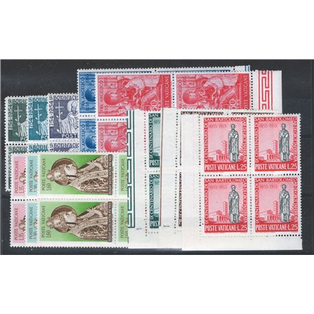 Vatican 1955 Complete year in block of four No. 192/202 Cat. €70+ (**)