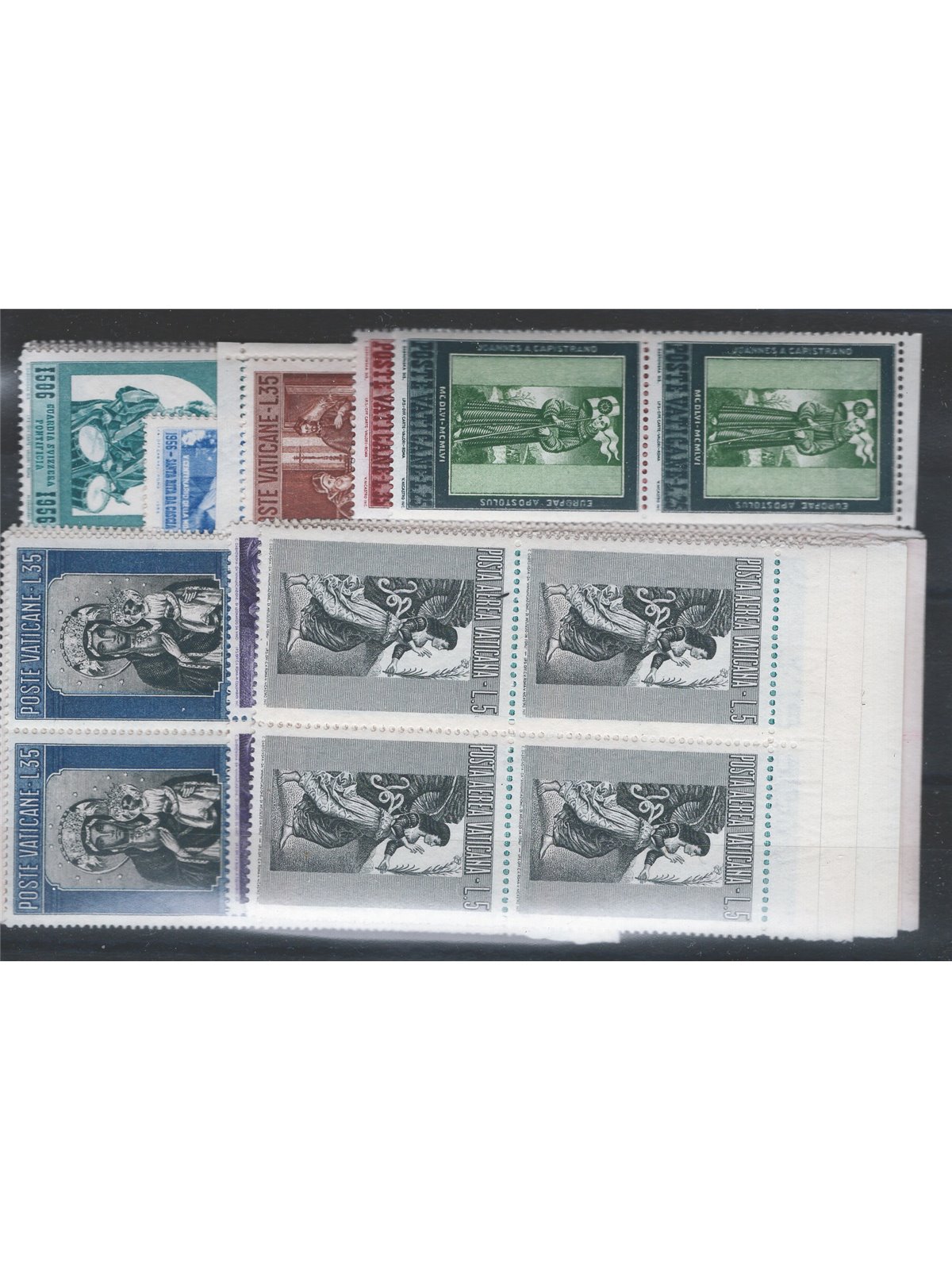 Vaticano 1956 Annata completa in quartina n° 203/18 + P.A. 24/32 Cat. € 80 (**)