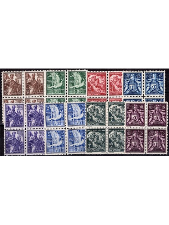 Vaticano 1938 P.A. Soggetti vari in quartina serie n° 1/8 Cat. € 60+ (**)