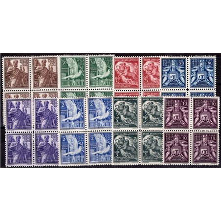 Vatican 1938 P.A. Miscellaneous subjects in block of four series no. 1/8 Cat. €60+ (**)